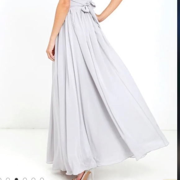 Lulu’s Evening Dream Light Grey Maxi Dress Size XL NWT - Picture 5 of 11